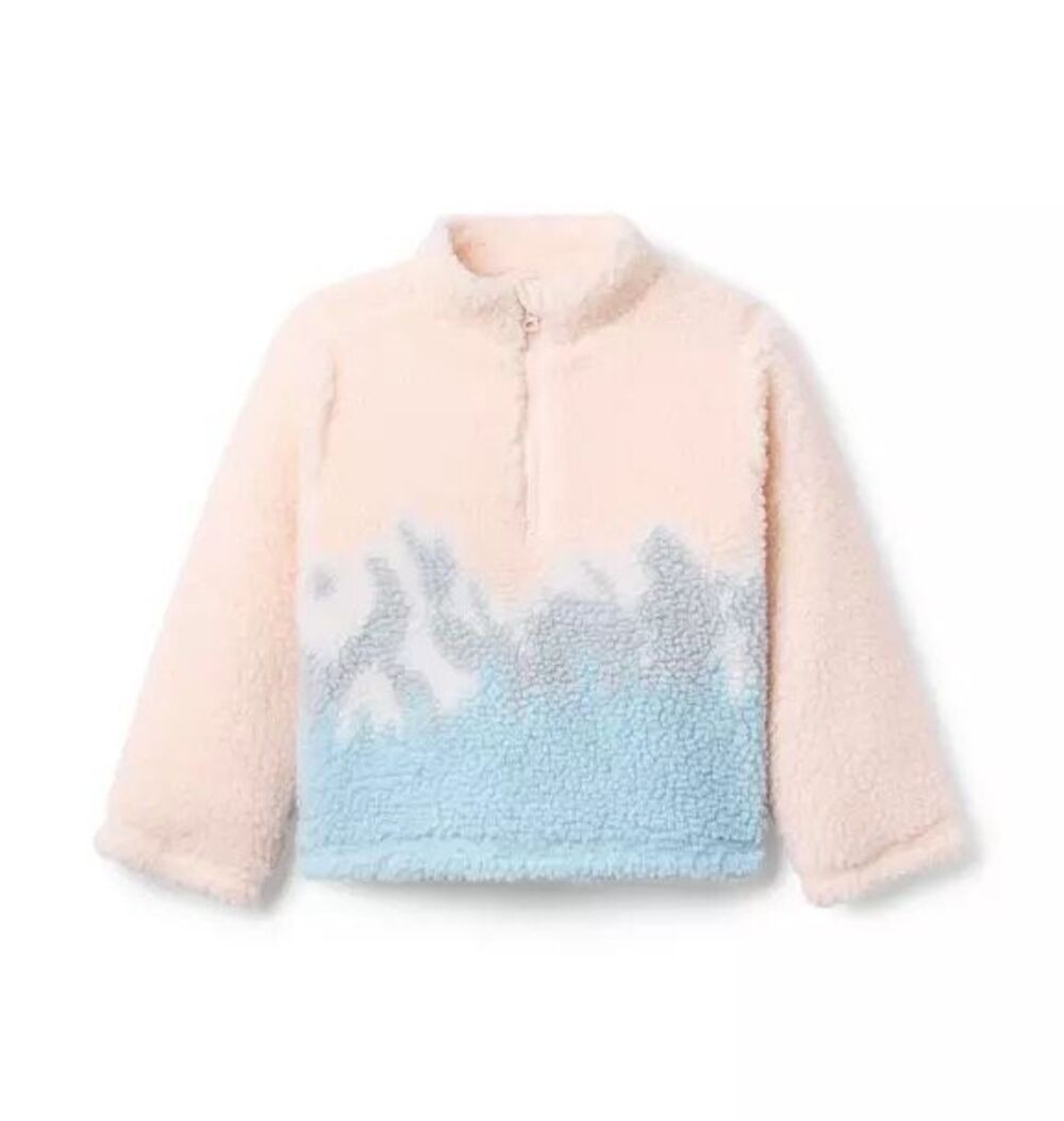 Janie & Jack Alpine Sherpa Sweatshirt Satin Pink Size 10-12 NWT